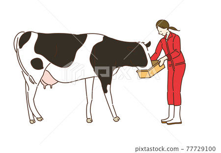 農業女孩 乳製品女孩 乳製品婦女插圖 牛奶 77729100