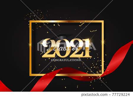 Graduation class of 2021 with graduation cap... - Stock Illustration ...