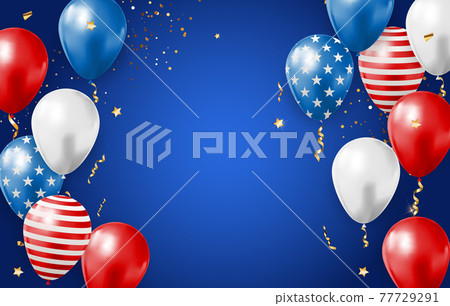 July, 4 Independence Day in USA Background. Can Be Used as Banner or Poster. Vector Illustration 77729291