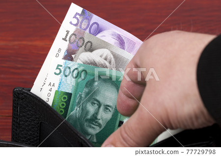 Kyrgyzstani money - som in the wallet 77729798