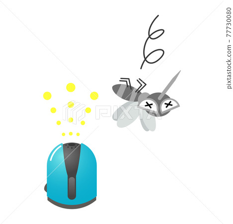 殺蟲劑和蚊子的插圖圖像 77730080