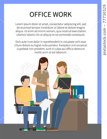 Office Work People Doing Job Vector Illustration 77730329