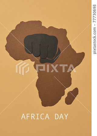 silhouette of africa and text africa day silhouette of africa and text africa day 77730698