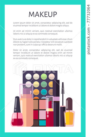 Makeup Placard and Text Vector Illustration Poster Makeup Placard and Text Vector Illustration Poster 77732064