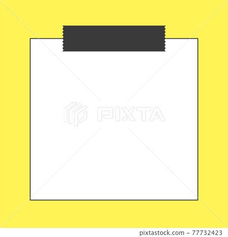 Note paper frame material, illustration (masking tape, monochrome, yellow background ver) 77732423
