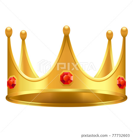 Golden Crown with Gems 3d Icon Realistic Vector - Stock Illustration ...