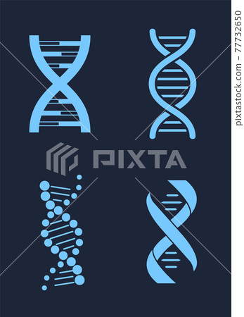 Set of DNA Icon Chains Genetic Personal Codes - Stock Illustration ...