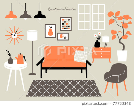 斯堪的納維亞室內生活方式室 77733348