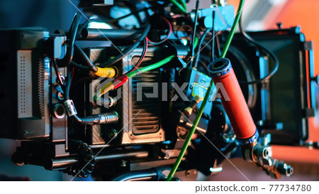 Professional video camera on the movie set Professional video camera on the movie set 77734780