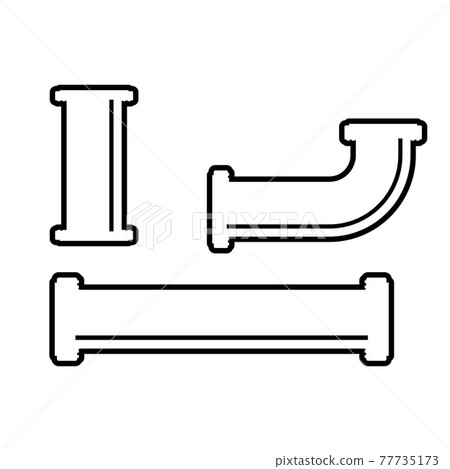 Pipes and plumbing fittings set vector 77735173
