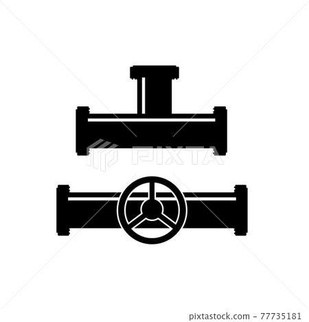 Pipes and plumbing fittings set vector 77735181