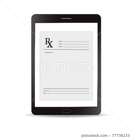 Vector illustration of Rx pad template.Healthcare, hospital, and medical diagnostics concept. 77736233