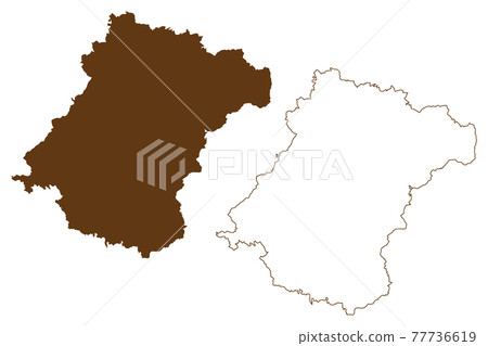 Schwalm-Eder district (Federal Republic of Germany, rural district Kassel region, State of Hessen, Hesse, Hessia) map vector illustration, scribble sketch Schwalm Eder Kreis map 77736619