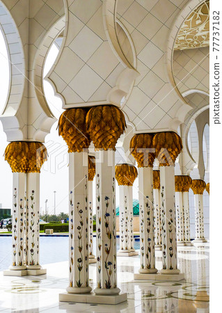 United Arab Emirates, Abu Dhabi, Mosque Sheikh Zayed, column United Arab Emirates, Abu Dhabi, Mosque Sheikh Zayed, column 77737182