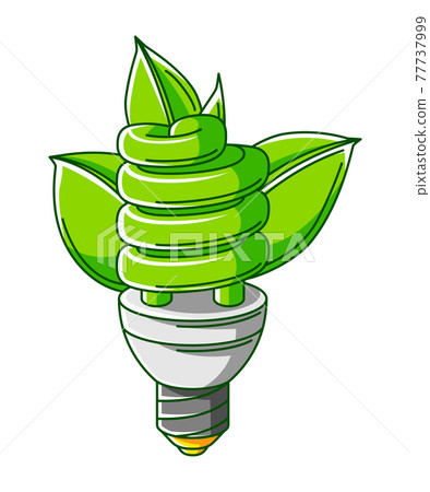 Illustration of energy saving light bulb with... - Stock Illustration ...