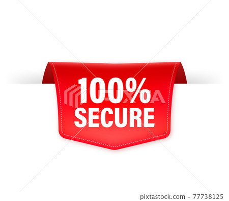 Icon with red 100 secure ribbon for concept...-插圖素材 [77738125] - PIXTA圖庫