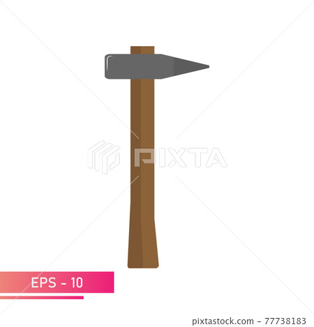 Hammer with wooden handle on white background Vector Image