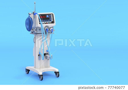 Ventilator for artificial ventilation, ICU. 3D rendering 77740077