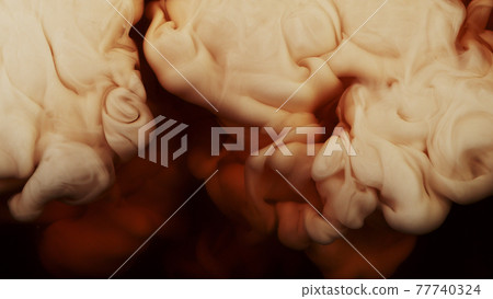 Milk being pour into coffee drink. 77740324