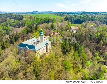 Lemberk Castle aerial view from above Lemberk Castle aerial view from above 77740500