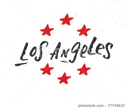 Handwritten lettering typography los angeles Vector Image