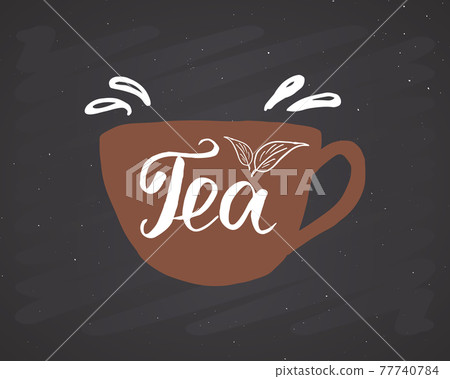 Tea lettering handwritten sign, Hand drawn... - Stock Illustration ...