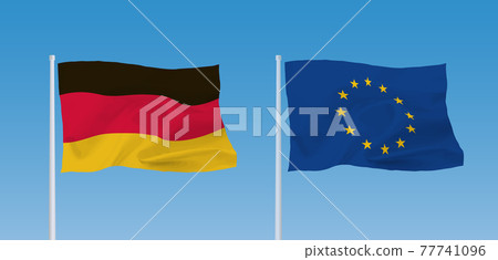 歐盟和德國國旗 歐盟和德國國旗 77741096