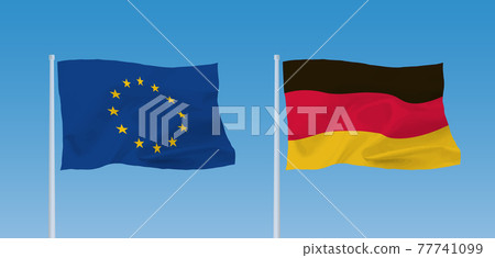 歐盟和德國國旗 歐盟和德國國旗 77741099