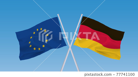歐盟和德國國旗 歐盟和德國國旗 77741100