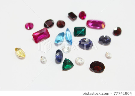 Gems and Gemstones on white background 77741904