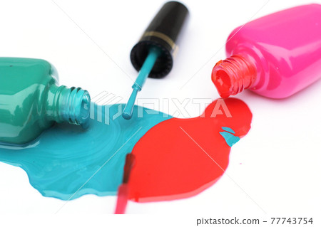 Spilled Nail polish on White 77743754