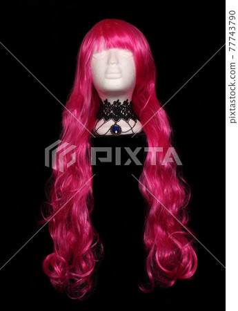 Long Pink Wig on Mannequin Long Pink Wig on Mannequin 77743790