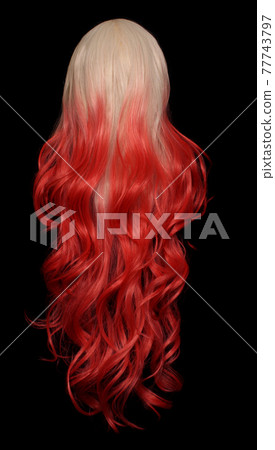 Blond and Orange Ombre Wig on Mannequin Blond and Orange Ombre Wig on Mannequin 77743797