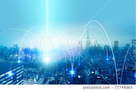 圖形未來派夜景 77744865