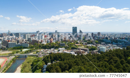A panoramic view of Sendai city 77745047