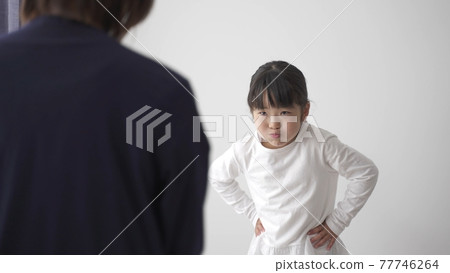 Girl angry with her mother 77746264