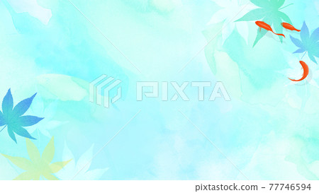 Japanese-style material with a cool atmosphere featuring goldfish-There are multiple variations Japanese-style material with a cool atmosphere featuring goldfish-There are multiple variations 77746594