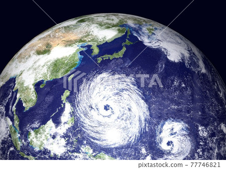 A huge typhoon near Japan and another typhoon that has just occurred A huge typhoon near Japan and another typhoon that has just occurred 77746821
