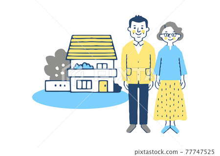 年長的夫婦和家 77747525