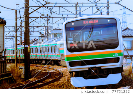Scenery of a commuter train 77751232