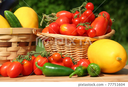Fresh Summer Vegetable Harvest Fresh Organic Food Concept 77751604