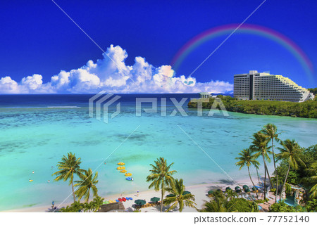 Coral reef sea and cloud / rainbow synthesis 77752140