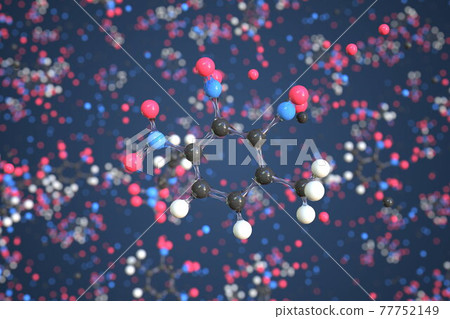 Trinitrotoluene molecule made with balls, conceptual molecular model. Chemical 3d rendering Trinitrotoluene molecule made with balls, conceptual molecular model. Chemical 3d rendering 77752149