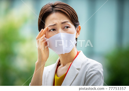 Female mask business outdoors 77753357