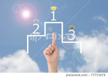 Children's hands and podium 77753678