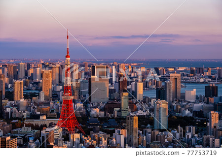 Landscape of Tokyo in the evening Landscape of Tokyo in the evening 77753719