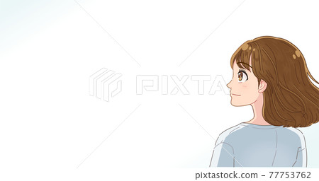 A woman who decides something while looking far away 77753762