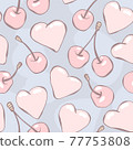 Seamless pattern with cute hearts, background for Valentine's Day. 77753808