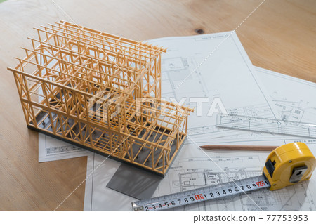 Architectural model structure, building confirmation application, blueprint Architectural model structure, building confirmation application, blueprint 77753953