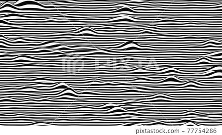 Wavy striped surface. Black and white lines with ripples effect. Vector background. Wavy striped surface. Black and white lines with ripples effect. Vector background. 77754286